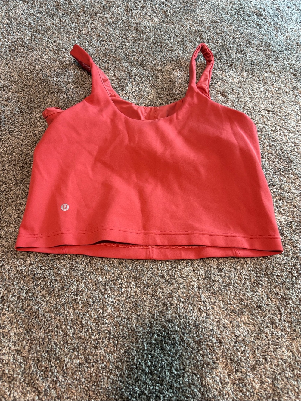 lululemon athletica coral red cropped workout tank